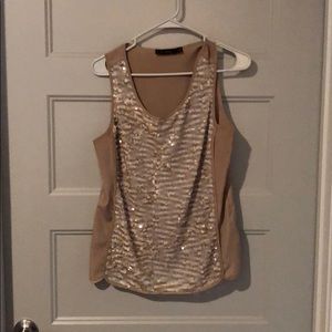 Neutral Sequined Top